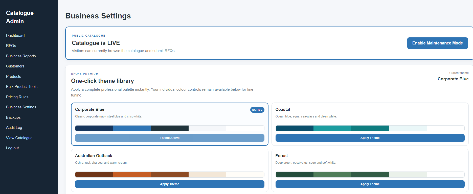One-click theme library